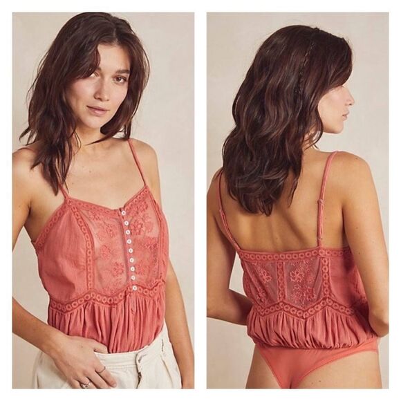 Free People Tops - NWOT Free People Still The One Bodysuit in Coral S